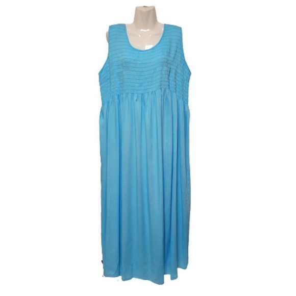 Blue Long Dress Sleeveless Rayon Long Dress Maxi Dress - Size L/XL - New! - Picture 2 of 11